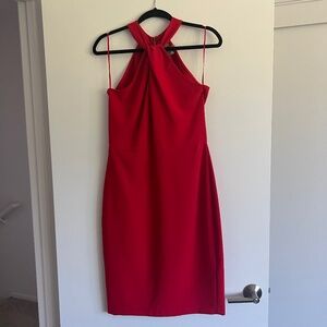 Nordstrom Red Halter Midi Dress